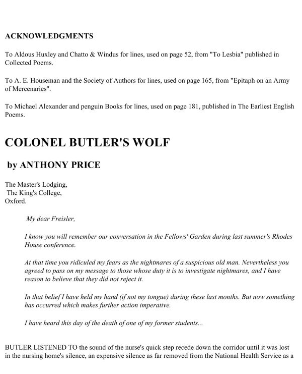 Обложка книги «Colonel Butler's Wolf»