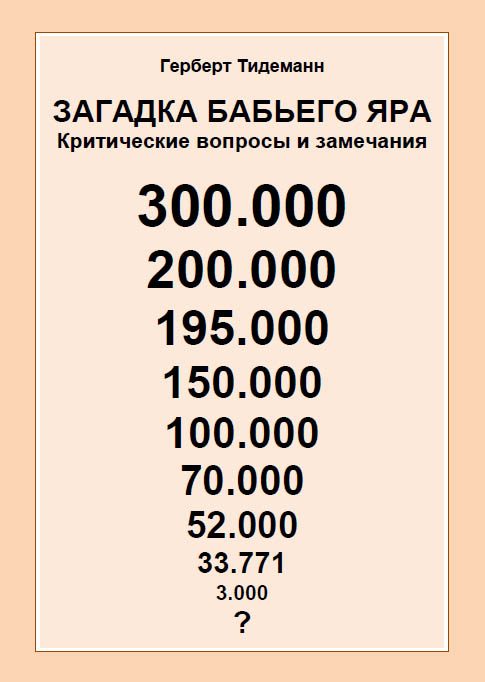 Обложка книги «Загадка Бабьего Яра: критические вопросы и замечания»
