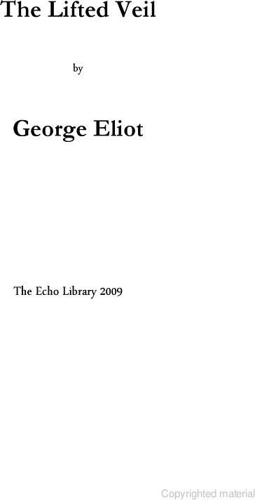 Обложка книги «The Lifted Veil»