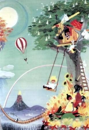 Обложка книги «Kometo en Muminvalo»