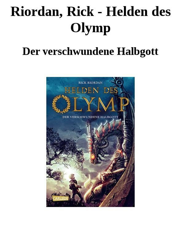 Обложка книги «Helden des Olymp»