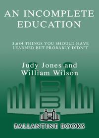 Обложка книги «An Incomplete Education: 3,684 Things You Should Have Learned but Probably Didn't»