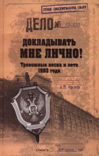 Обложка книги «Докладывать мне лично! Тревожные весна и лето 1993 года»