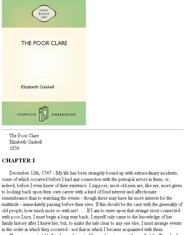 Обложка книги «The Poor Clare»