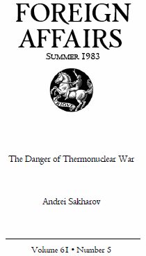 Обложка книги «The Danger of Thermonuclear War»