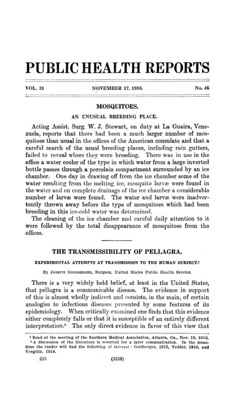 Обложка книги «The Transmissibility of Pellagra: Experimental Attempts at Transmission to the Human Subject»