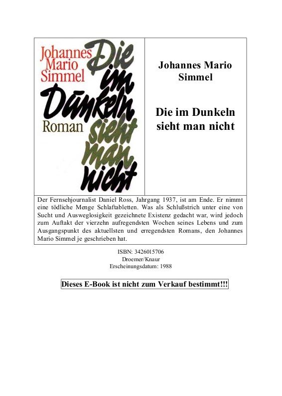 Обложка книги «Die im Dunkeln sieht man nicht»