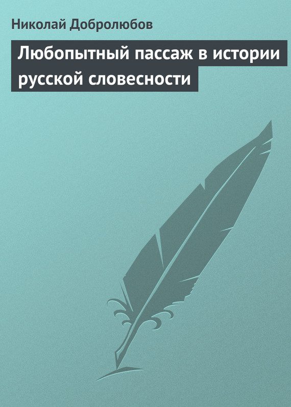 Обложка книги «Любопытный пассаж в истории русской словесности»