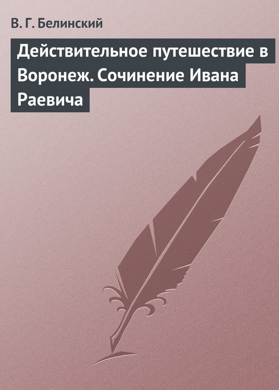 Обложка книги «Действительное путешествие в Воронеж. Сочинение Ивана Раевича»