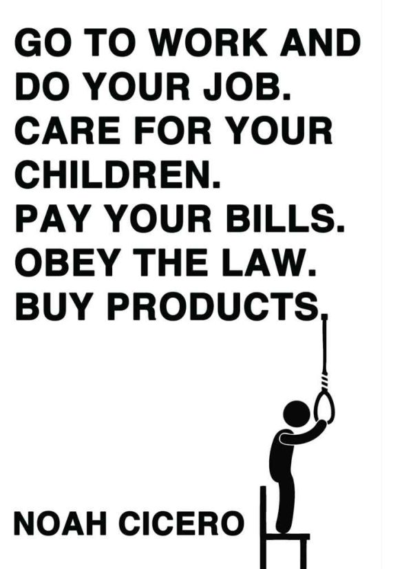 Обложка книги «Go to work and do your job. Care for your children. Pay your bills. Obey the law. Buy products.»
