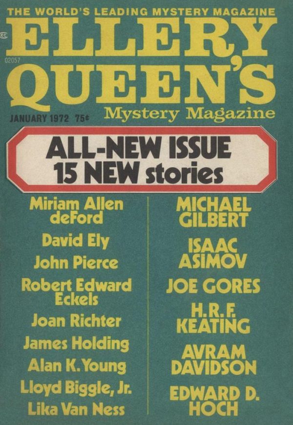 Обложка книги «Ellery Queen’s Mystery Magazine, Vol. 59, No. 1. Whole No. 338, January 1972»