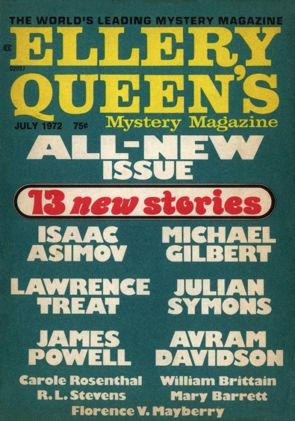 Обложка книги «Ellery Queen’s Mystery Magazine, Vol. 60, No. 1. Whole No. 344, July 1972»