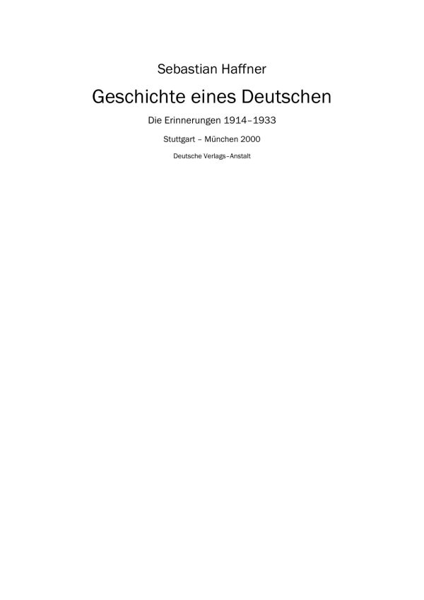 Обложка книги «Geschichte eines Deutschen»