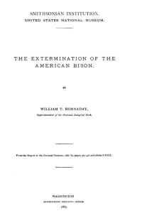 Обложка книги «The Extermination of the American Bison»