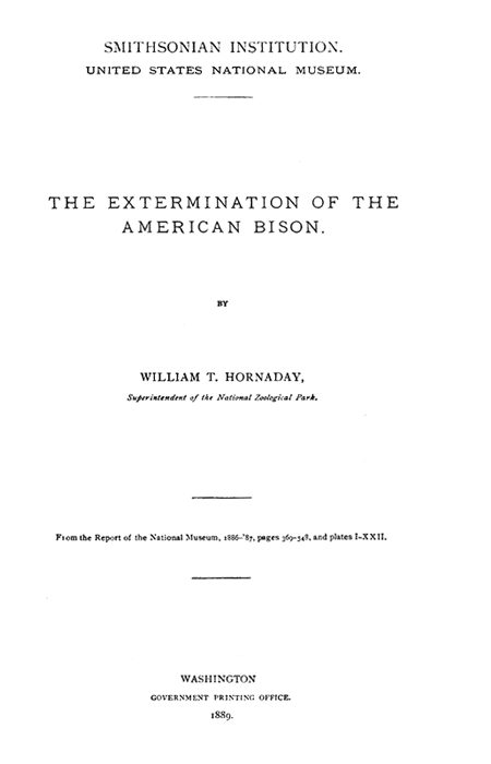 Обложка книги «The Extermination of the American Bison»