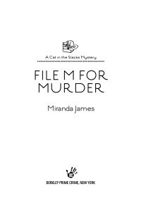 Обложка книги «File M For Murder»
