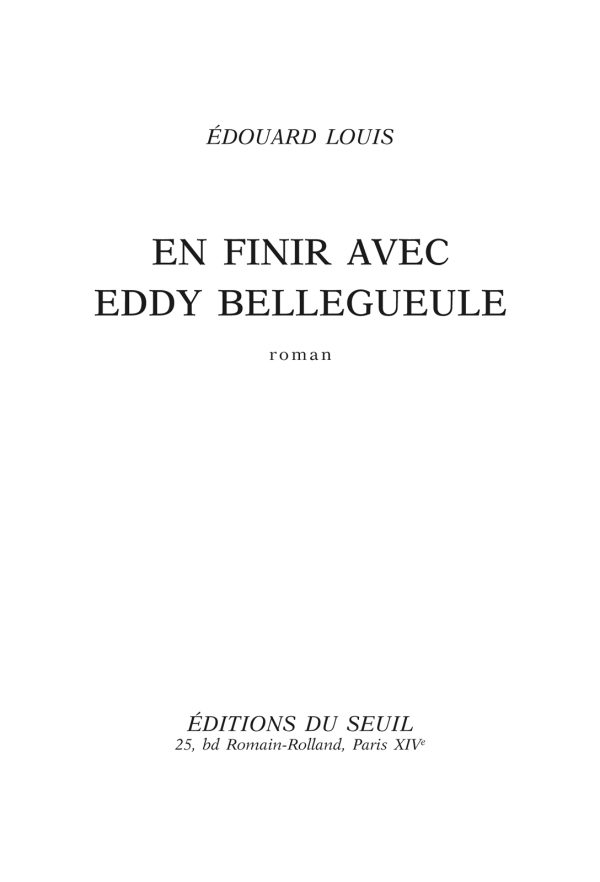 Обложка книги «En finir avec Eddy Bellegueule»