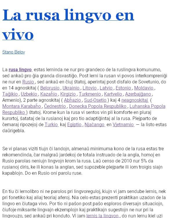 Обложка книги «La rusa lingvo en vivo»