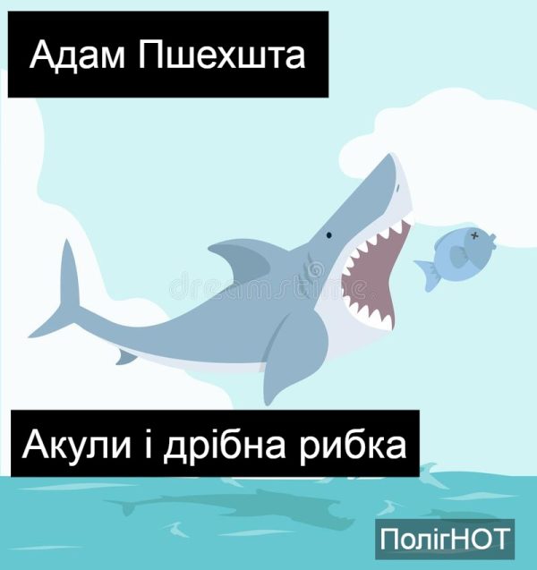 Обложка книги «Акули і дрібна рибка»