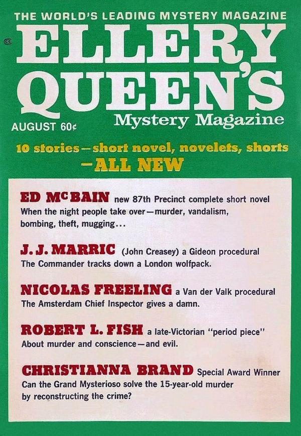 Обложка книги «Ellery Queen’s Mystery Magazine. Vol. 56, No. 2. Whole No. 321, August 1970»