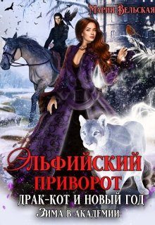 Обложка книги «Эльфийский приворот, драк-кот и Новый год. Зима в Академии»