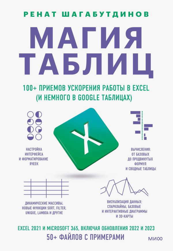 Обложка книги «Магия таблиц. 100+ приемов ускорения работы в Excel (и немного в Google Таблицах)»
