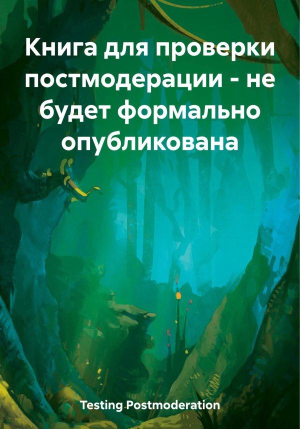Обложка книги «Книга для проверки постмодерации – не будет формально опубликована»