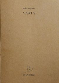 Обложка книги «Varia»