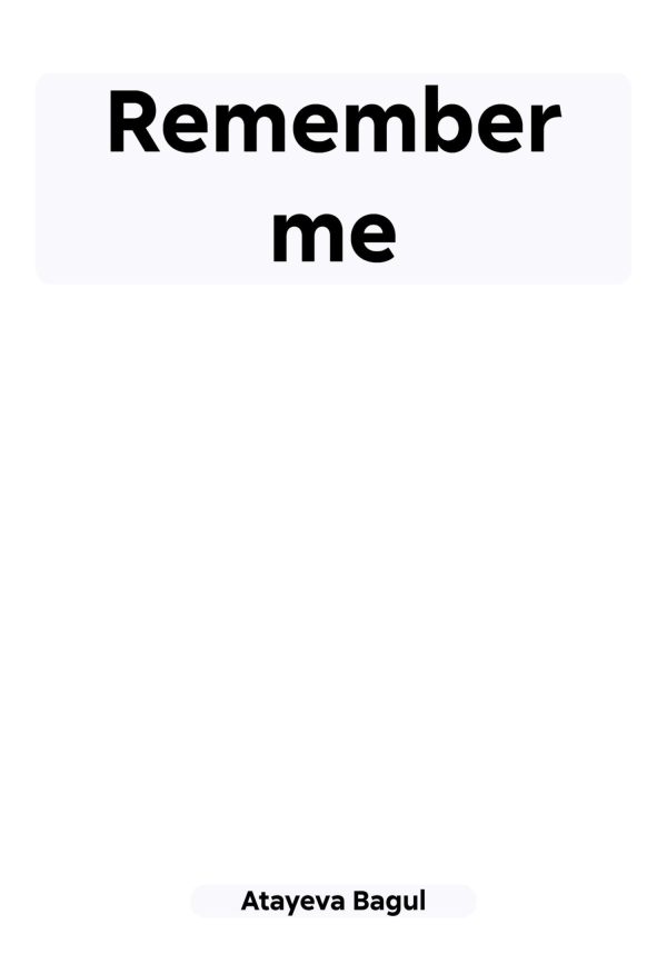 Обложка книги «Remember me»