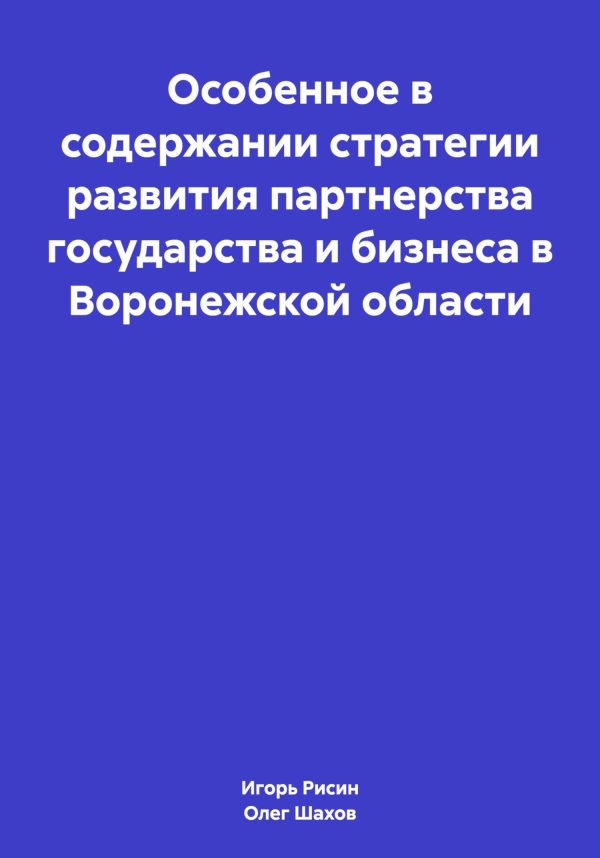 Обложка книги «Особенное в содержании стратегии развития партнерства государства и бизнеса в Воронежской области»