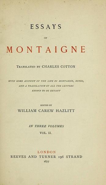 Обложка книги «Essays of Montaigne»