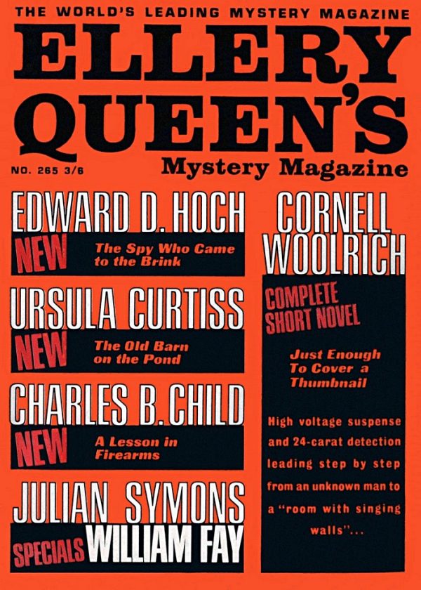 Обложка книги «Ellery Queen’s Mystery Magazine. Vol. 46, No. 6. Whole No. 265, December 1965»