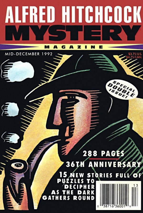 Обложка книги «Alfred Hitchcock Mystery Magazine. Vol. 37, No. 13, Mid-December 1992»